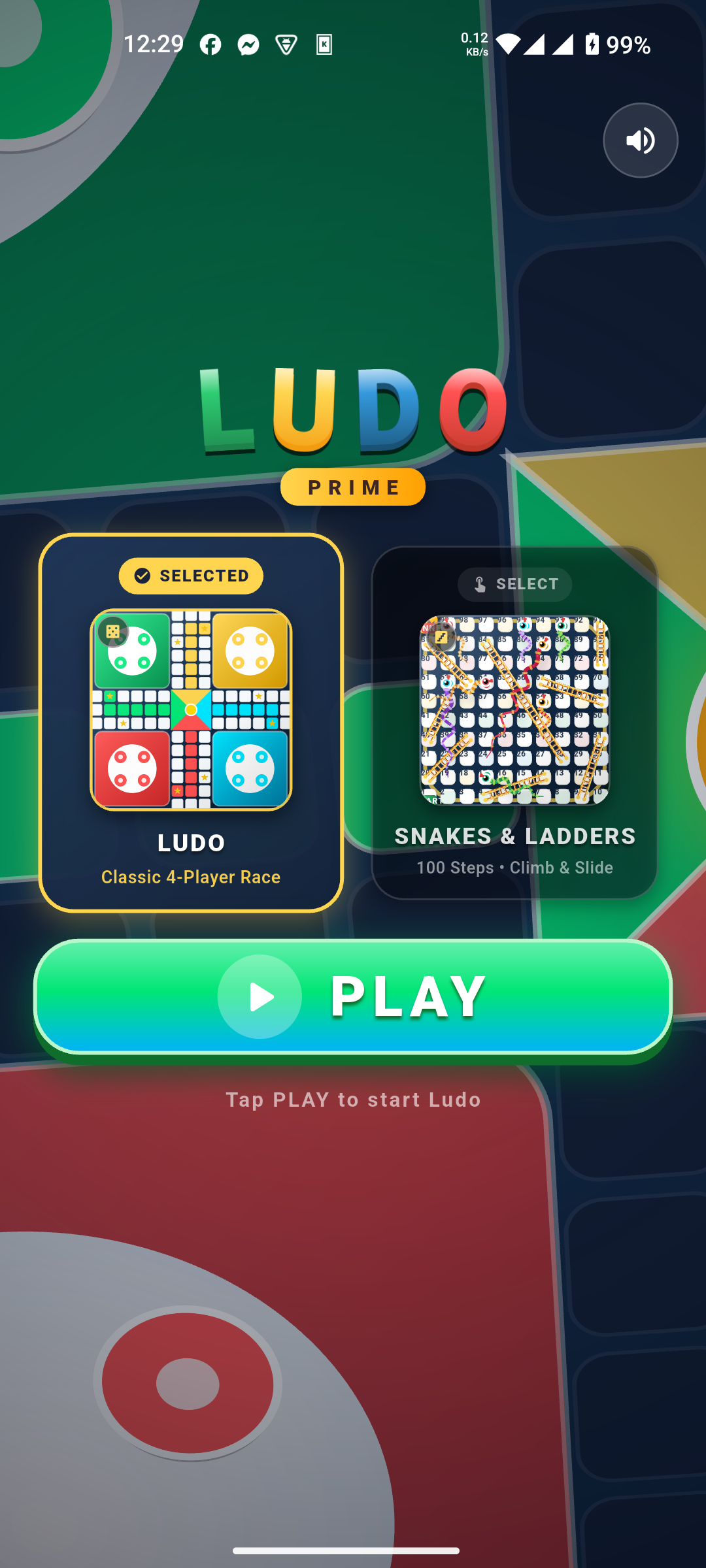 Ludo Prime Menu Screenshot